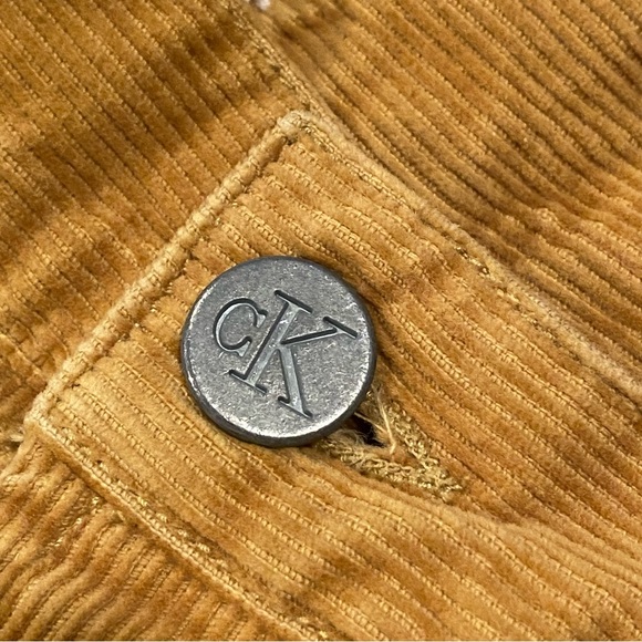 Calvin Klein Jeans Corduroy Pants Juniors 3 Low Rider Straight Button Fly Camel - Picture 3 of 15